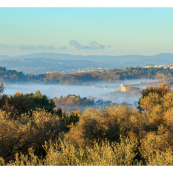 Vue de la Villa Rossignol au lever du jour