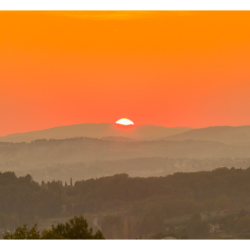 Coucher du soleil en novembre de la maison