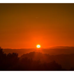 Coucher du soleil en novembre de la maison