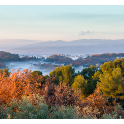 Vue de la Villa Rossignol au lever du jour